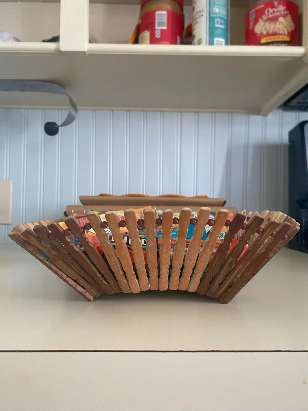 Handmade Wooden Spoke Basket - with Beaded Accents